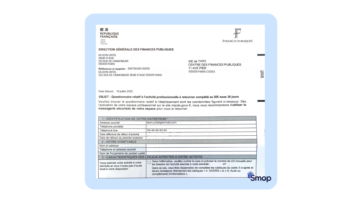 questionnaire declaration location meublee lmnp