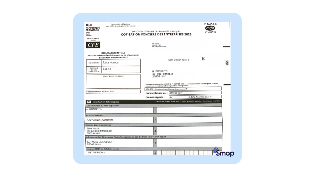 cfe declaration location meublee lmnp